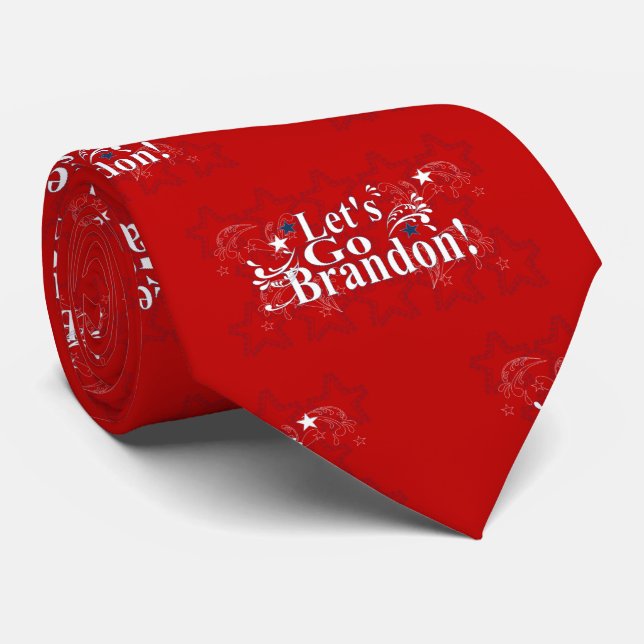 Let's Go Brandon Patriotic Neck Tie (Rolled)