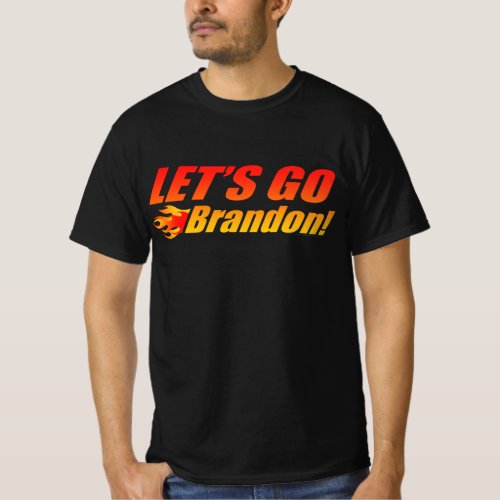 Lets Go Brandon Race Flames T_Shirt
