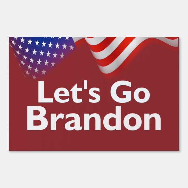 Let's Go Brandon - Red Background with Flag Sign (Front)
