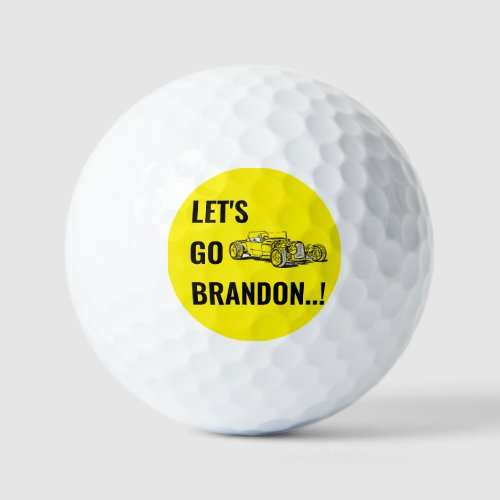Lets Go Brandon Retro Race Car Vintage  Golf Balls