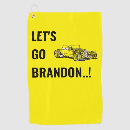 Lets Go Brandon Retro Race Car Vintage Golf Towel