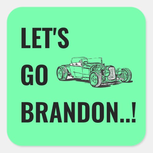 Lets Go Brandon Retro Race Car Vintage Square Sticker