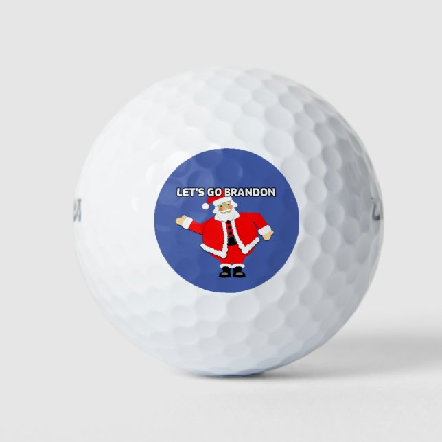 LET'S GO BRANDON SANTA CHRISTMAS GOLF BALLS (Front)