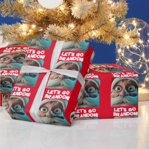 LET'S GO BRANDON SANTA CLAUS BIDEN WRAPPING PAPER