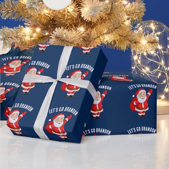 LET'S GO BRANDON SANTA CLAUS CHRISTMAS WRAPPING PAPER (Holidays)