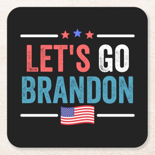 Lets Go Brandon Square Paper Coaster