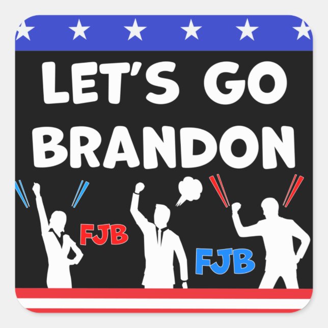 Let's Go Brandon Square Sticker (Front)