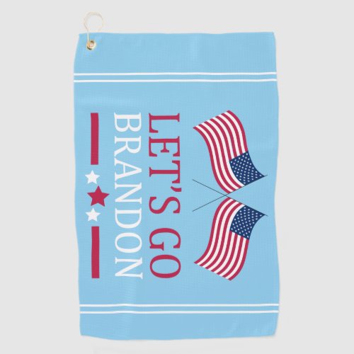 Lets Go Brandon Stars and Stripes Blue Golf Towel