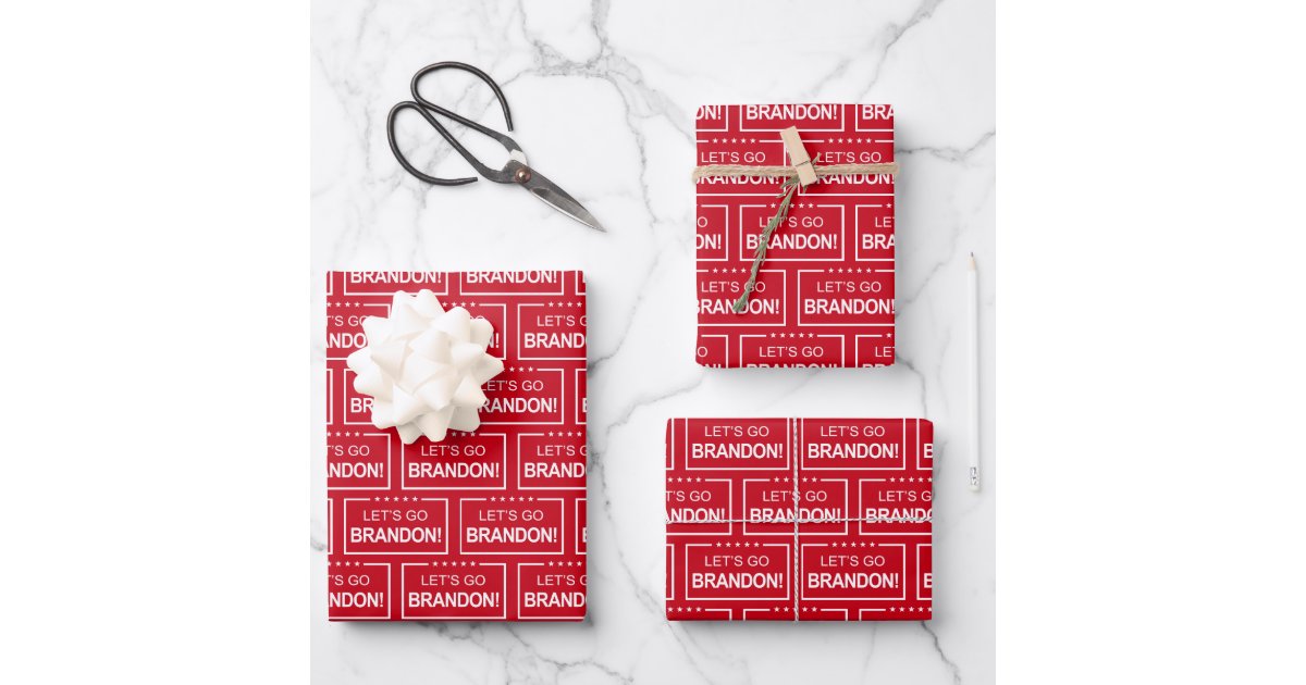 Let's Go Brandon Trump 2024 Funny Christmas Wrapping Paper Sheets