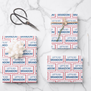 Let's Go Brandon Trump 2024 Funny Christmas Wrapping Paper Sheets