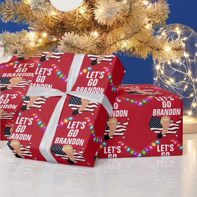 LET'S GO BRANDON TRUMP CHRISTMAS WRAPPING PAPER (Holidays)