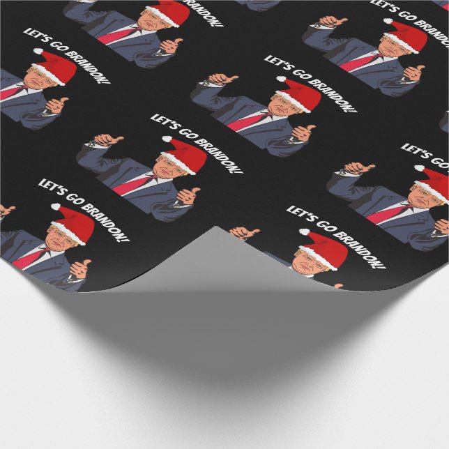 LET'S GO BRANDON TRUMP CHRISTMAS  WRAPPING PAPER (Corner)
