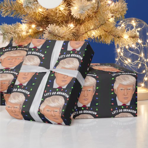 LETS GO BRANDON TRUMP Christmas WRAPPING PAPER