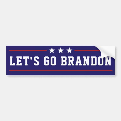 Lets Go Brandon US Patriotic Political Red Blue Bumper Sticker