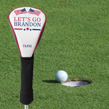 Let's Go Brandon Usa Flag Monogram Golf Head Golf Head Cover by Westerngirl2 at Zazzle