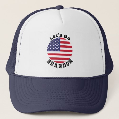 Lets Go Brandon USA Flag Trucker Hat