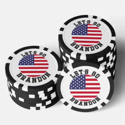 Lets Go Brandon USA Stars Flag Poker Chips