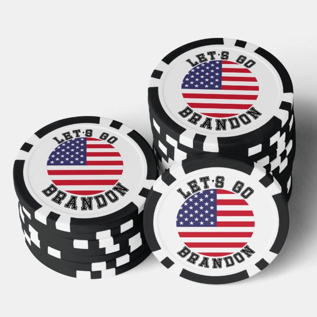 Let's Go Brandon USA Stars Flag Poker Chips (Stack)