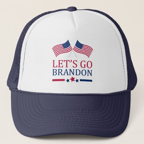 Lets Go Brandon USA Stars Flag Trucker Hat