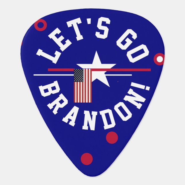 Lets go Brandon   White Delrin Guitar Pick (Front)