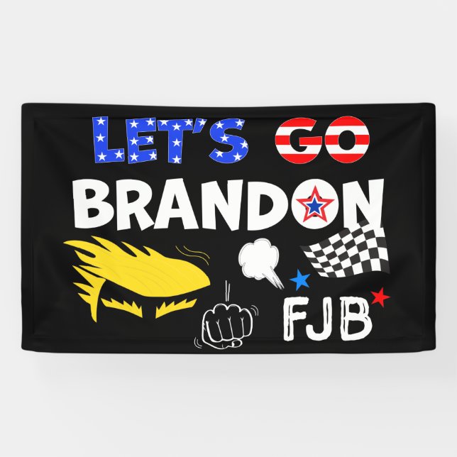 LETS GO BRANDON With TRUMP Banner (Horizontal)