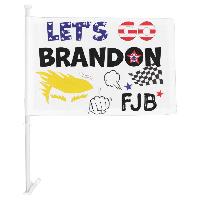 LETS GO BRANDON With TRUMP Car Flag (Front)