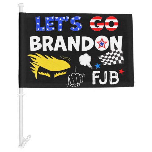 LETS GO BRANDON With TRUMP Car Flag