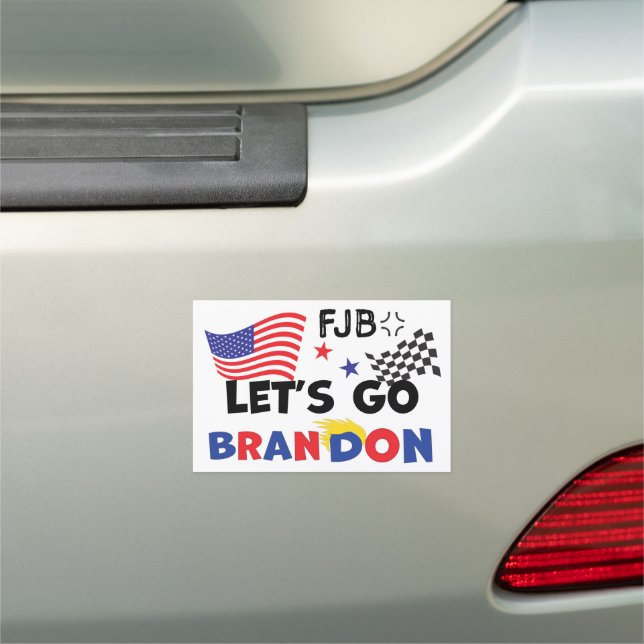 LETS GO BRANDON with TRUMP Hair Car Magnet (In Situ)