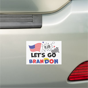LETS GO BRANDON with Trump Hair Car Magnet