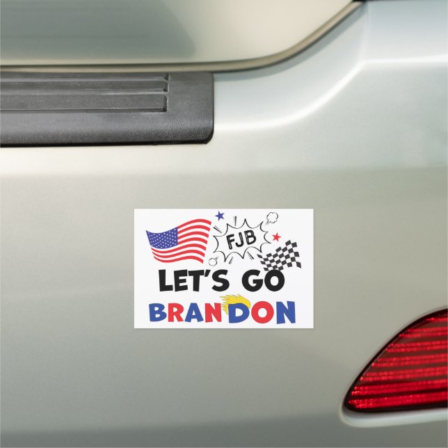 LETS GO BRANDON with Trump Hair Car Magnet (In Situ)
