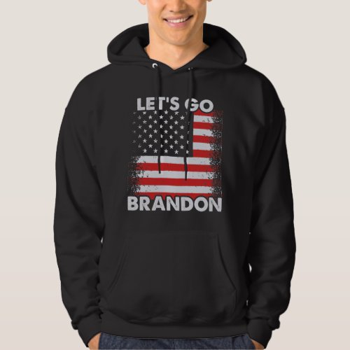 Lets Go Brandon with US Flag Black Hoodie