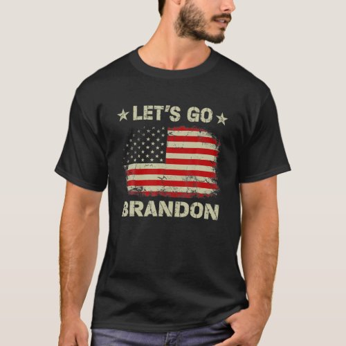 Lets Go Branson Brandon American Flag Impeach Bid T_Shirt