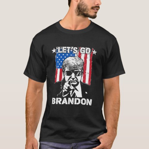 Lets Go Branson Brandon Trump And America Flag T_Shirt