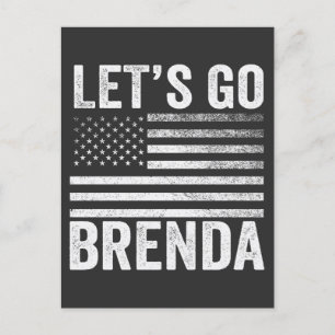 Let's Go Brenda American Flag Election  Postcard