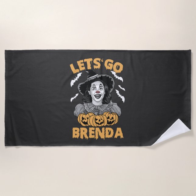 Let's Go Brenda Spooky Halloween Kamala Harris  Beach Towel (Front)