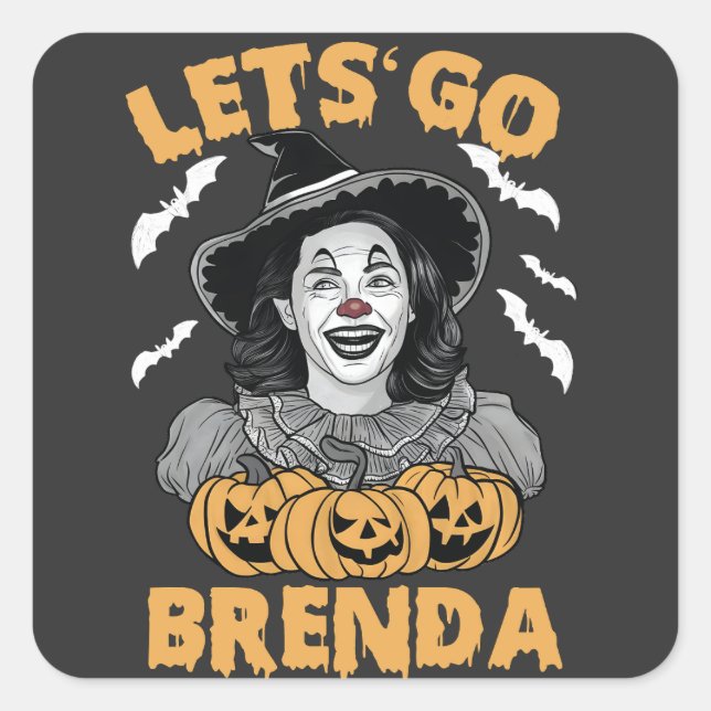 Let's Go Brenda Spooky Halloween Kamala Harris  Square Sticker (Front)