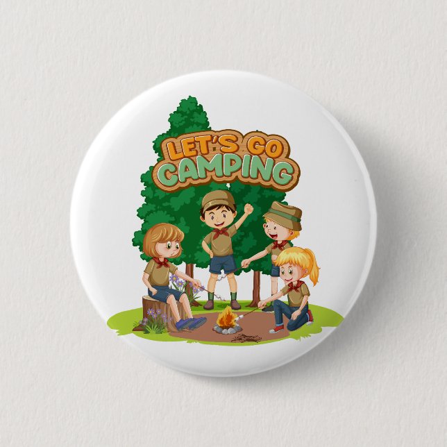 Lets Go Camping  Button (Front)