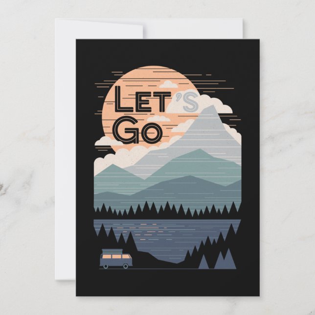 Let's Go Camping, Go Camp Invitation (Front)