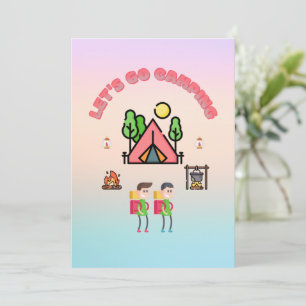 Let's go Camping personalized Kids Birthday Invitation