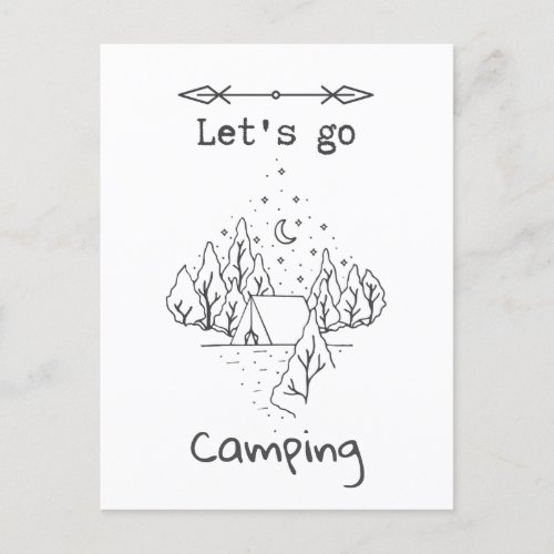 Lets Go Camping Postcard