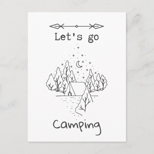 Lets Go Camping Postcard (Front)