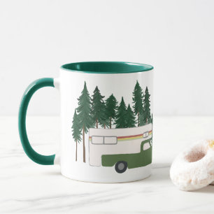 Let's go CAMPING! RVing Truck Camper Green RV Mug