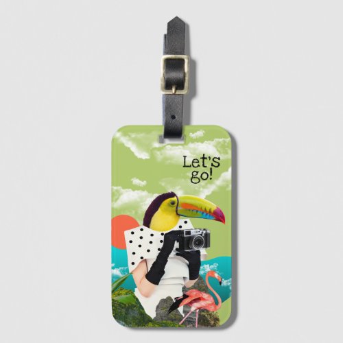 Lets Go Cool Travel Collage Pop Art Luggage Tag