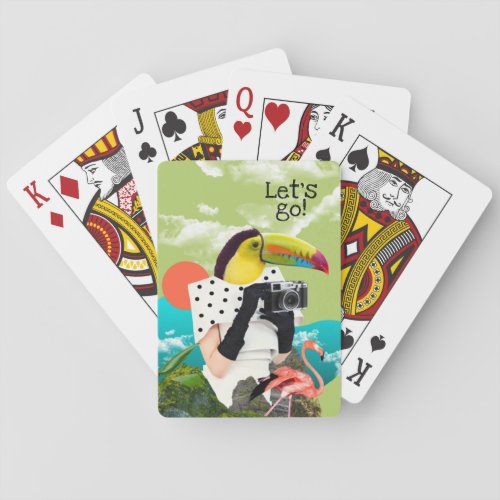 Lets Go Cool Travel Collage Pop Art Poker Cards