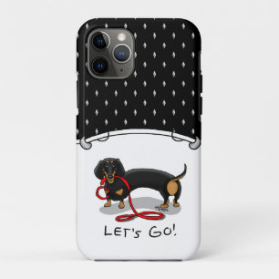 Let's Go! Dachshund (black and tan) Funny dog iPhone 11 Pro Case