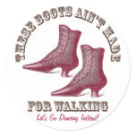 Let's Go Dancing Victorian Fancy Boots Classic Round Sticker