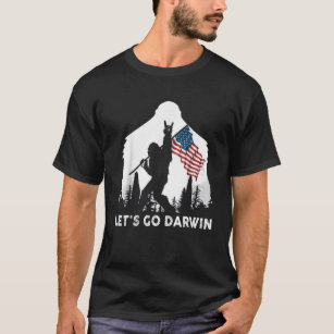 Let's Go Darwin Camping Bigfoot Rock And Roll US F T-Shirt