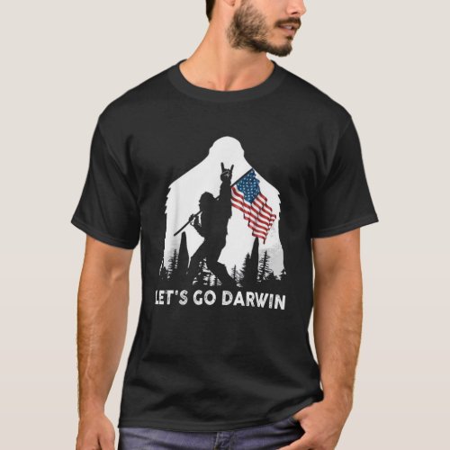 Lets Go Darwin Camping Bigfoot Rock And Roll US F T_Shirt