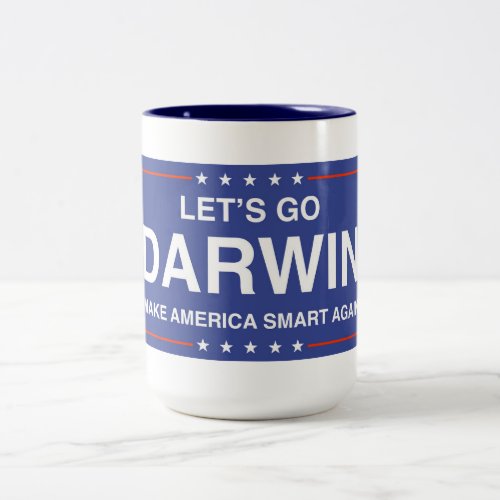 Lets Go Darwin _ Make America Smart Again Two_Tone Coffee Mug