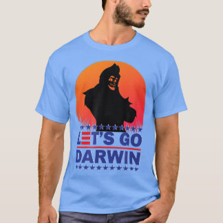Let's Go Darwin USA Flag Vintage Bigfoot Sasquatch T-Shirt